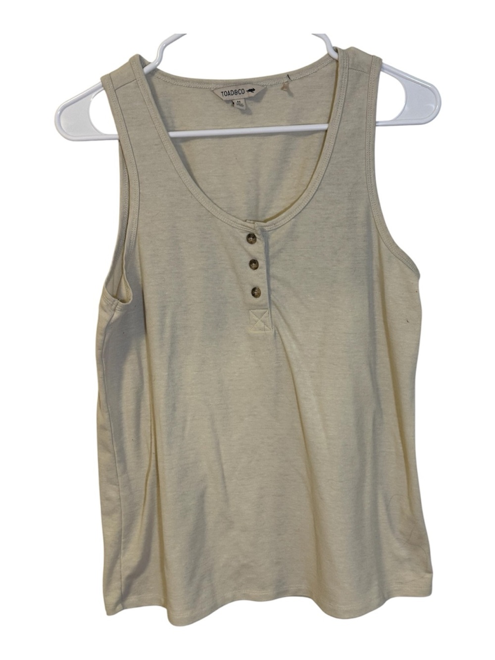 Toad&Co Light Cream Henley Scoop Tank